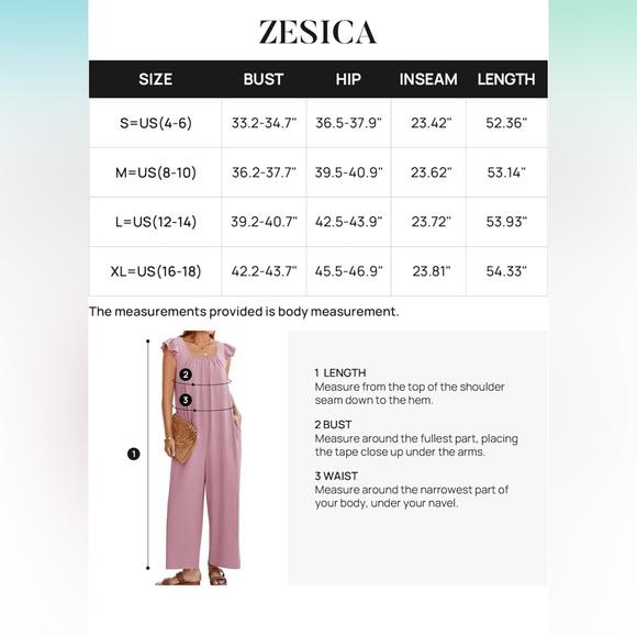 Loose Jumpsuit V Neck Sleeveless Oversized Wide Leg Pant Romper with Pockets - Picture 5 of 5